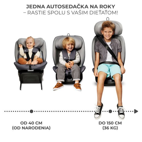 KINDERKRAFT Κάθισμα αυτοκινήτου I-Grow i-Size 40-150 cm Γκρι