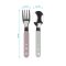 BABYONO Löffel und Gabel Edelstahl Pastell 12m+