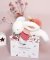 Doudou Gift Set - Plush Rabbit with Dark Pink Pom Pom 25 cm