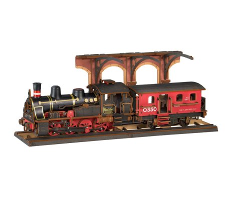 RoboTime 3D houten modelbouwpakket Vintage stoomlocomotief