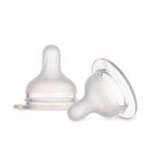 CANPOL BABIES Tétine en silicone pour biberon S-Shape débit rapide 9m+, 2 pièces