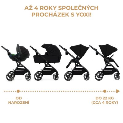 KINDERKRAFT SELECT Kinderwagen kombiniert Yoxi 2in1 Pure Black