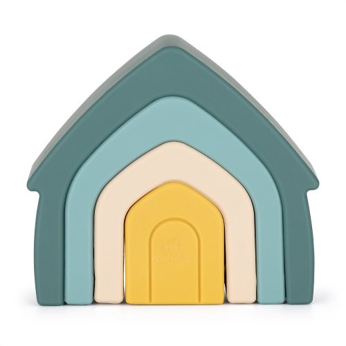 PETITE&MARS Silikonska zložljiva igrača House Misty Green 12m+