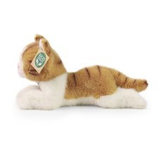 Rappa Plush Cat Lying Brown-White 20 cm ECO-FRIENDLY