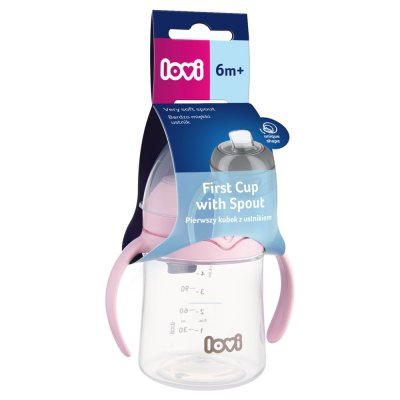 LOVI First kubek z kubkiem do picia 150 ml różowy