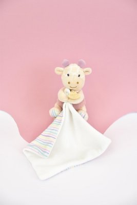 Doudou Plüss zsiráf takaróval 11 cm