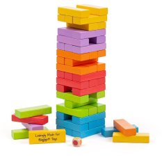 Bigjigs Toys Šarena klimava kula