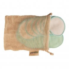 Reusable Organic Cotton Pads, 18 pcs, with Bamboo Container