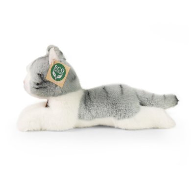 Rappa Gato de peluche tumbado gris 20 cm ECO-FRIENDLY