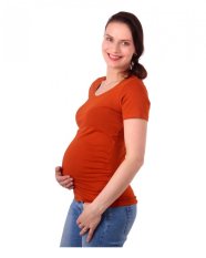 Těhotenské tričko Johanka, krátký rukáv, skořicové