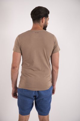 Herren T-Shirt KR dünner U-Ausschnitt Outlast® - Haselnuss