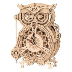 RoboTime 3D Holzmechanik Bausatz Eulen-Uhr