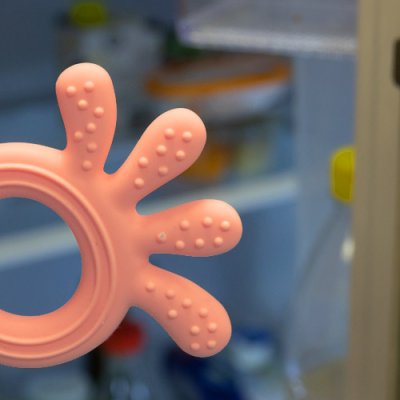 BABYONO Gryzak silikonowy Octopus różowy