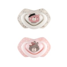 CANPOL BABIES Set symmetrischer Silikon-Schnuller 18m+ Bonjour Paris rosa