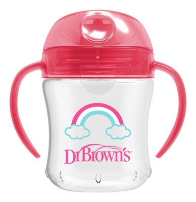 DR.BROWN'S Mug with soft drink 6m+ 180 ml, pink