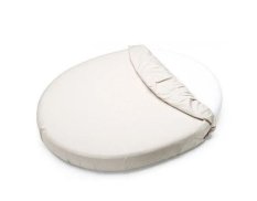 PETITE&MARS Napínací prostěradlo nepromokavé do oválné postýlky Soft Dream Oval 84 x 50 White