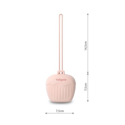 BABYONO Silikonhülle für Schnuller rosa 0m+