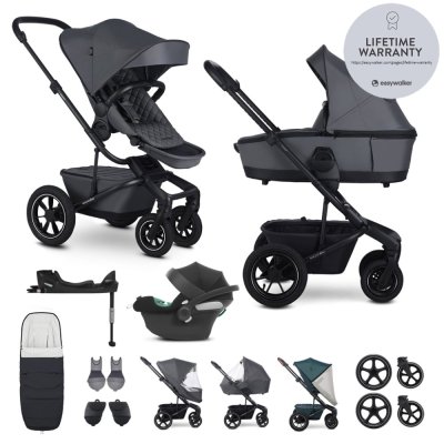 EASYWALKER SET Kinderwagen 4in1 Harvey⁵ Premium Mineral Grey XXL AIR + CYBEX Aton B2 i-Size