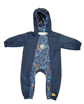 Monkey Mum® Softshell baby winteroverall met sherpa - Sprookjes voor het slapen gaan met een beer - maat 62/68, 74/80