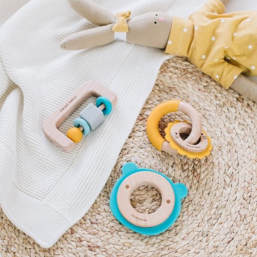 CANPOL BABIES Wooden/silicone teether Lion