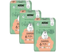 MUUMI Baby 6 Junior 12-24 kg (108 szt.), miesięczne opakowanie eko pieluszek