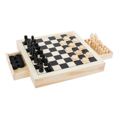 small foot Kompaktes Schachspiel 3in1 aus Holz