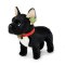 Rappa Buldog francez de pluș negru cu zgardă în picioare 30 cm ECO-FRIENDLY