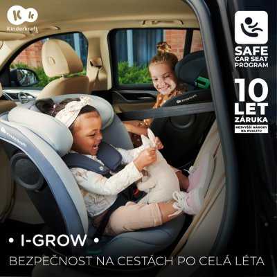 KINDERKRAFT Seggiolino auto I-Grow i-Size 40-150 cm Nero