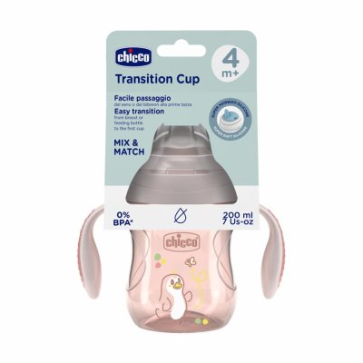CHICCO Transition Cup with Handles pink, 4m+