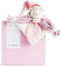 Doudou Presentförpackning - mjuk snuttefilt rosa teddybjörn 24 cm