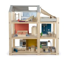 small foot Poppenhuis met meubels, naturel
