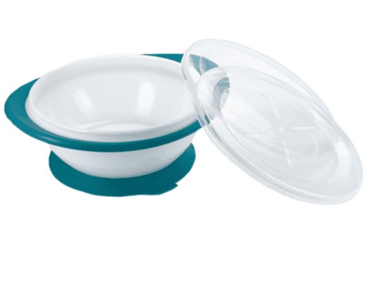 NUK EL Kinderschale mit 2 Deckeln und Saugnapf – blau