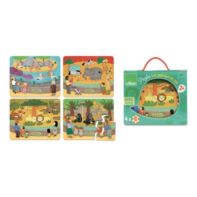 Vilac Drewniane puzzle Zoo