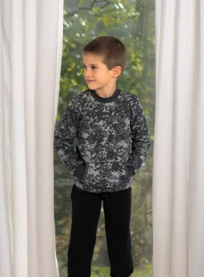 Bluza podszyta kieszeń Outlast® - pixel/ciemnoszary melanż