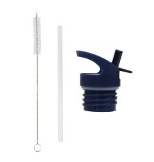 A Little Lovely Company - Bouchon, brosse et paille pour gourde en acier inoxydable - fraises