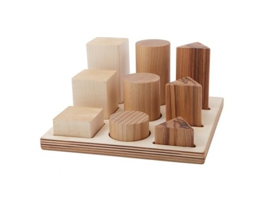 Wooden Story sortirna plošča z geometrijskimi oblikami XL - Natural