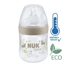 Biberon NUK For Nature cu control al temperaturii, maro 150 ml