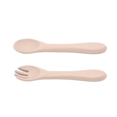PETITE&MARS Set jídelní silikonový TAKE&MATCH 2 ks miska + příbor Desert Sand 6m+