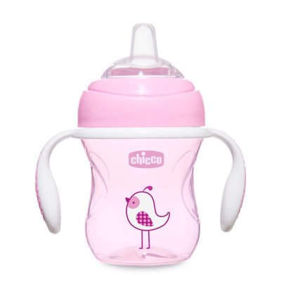 CHICCO Lehrbecher Transition mit Henkel 200 ml rosa 4m+