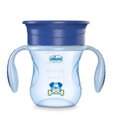 CHICCO Hrneček Perfect 360 s držadly 200 ml modrý 12m+