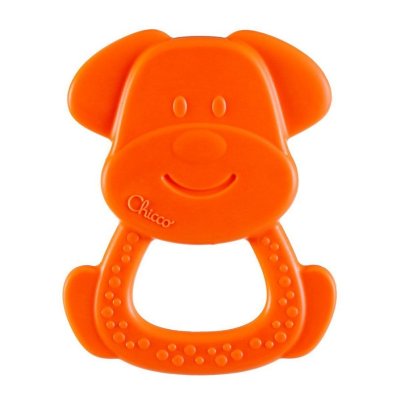 CHICCO Teether Eco+ Dog Charlie portocaliu 3m+