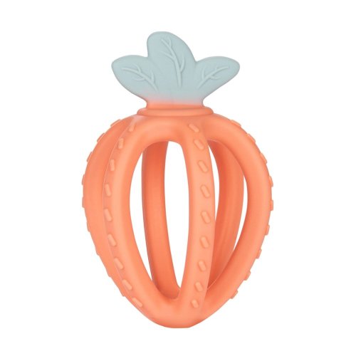 CANPOL BABIES Mordedor sensorial de silicone 3D morango laranja