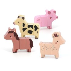 Vilac Lesena magnetna sestavljanka Smešne živali na kmetiji