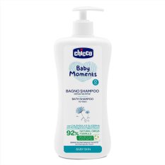 CHICCO Champú para cabello y cuerpo con dosificador Baby Moments 92% ingredientes naturales 750 ml