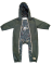Monkey Mum® Softshell baby winteroverall met sherpa - Kaki jager met een beer - maat 62/68, 74/80