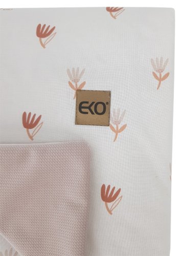EKO Double-sided cotton blanket lined with velvet Beige Meadow 100x80cm