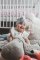 ENIE BABY Dziecięcy turban czapka Szare Liście Uni 12-16m