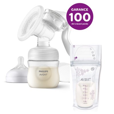 Philips AVENT Rintapumppu. maidon käsikirja + Pussit rintamaidolle 180 ml, 25 kpl