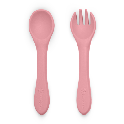 PETITE&MARS Příbor silikonový Take&Match Dusty Rose 6m+