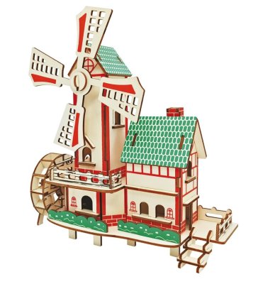 Woodcraft Holz 3D Puzzle Windmühle